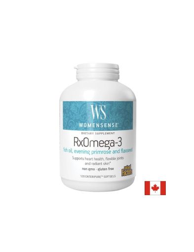 Рибено масло, вечерна иглика и ленено семе WomenSense Rx Omega-3 - Женско здраве, 120 софтгел капсули Natural Factors