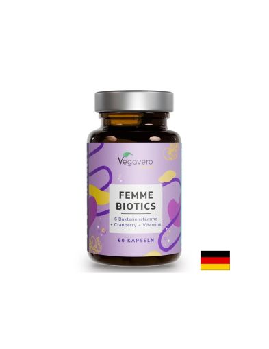 Femme Biotics (Пробиотик за жени) – Пробиотици, червена боровинка и витамини за женско здраве, 60 капсули