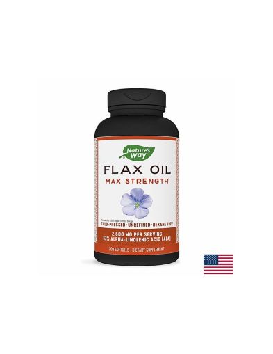 Ленено масло 1300 мг | Flax Oil Max Strenght 57% ALA | Nature’s Way, 200 капс.