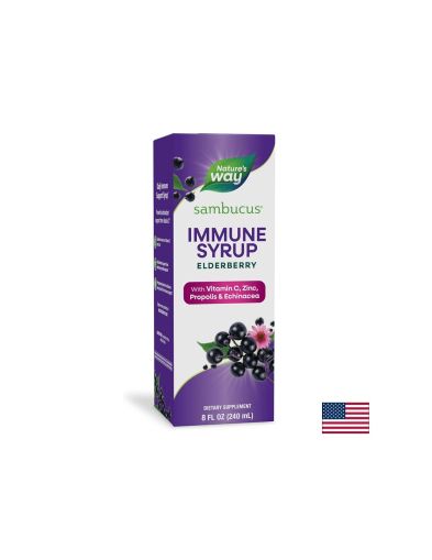 Самбукус сироп от Черен бъз с цинк и витамин Ц | Sambucus Immune Syrup | Nature’s Way, 240 мл.