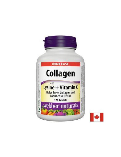 Колаген 500 мг с Лизин и Витамин Ц |  Collagen with Lysine + Vitamin C | Webber, 120 табл.