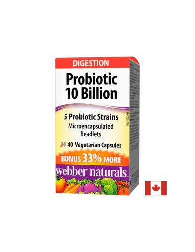 Пробиотик 5 щама, 10 млрд. | Probiotic 10 Billion | 5  Strains | Webber, V 40 капс.