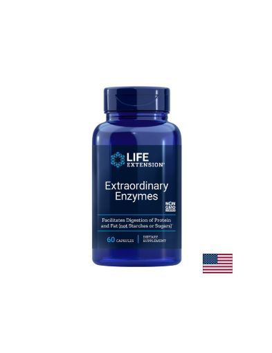 Храносмилателни ензими 200 мг | Extraordinary Enzymes | Life Extension, 60 капс.