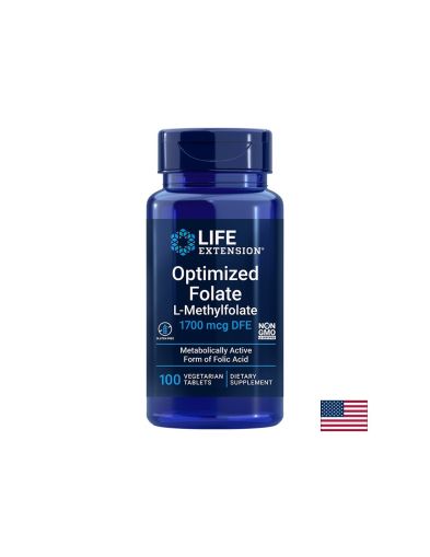 Фолиева киселина 1700 мкг | Optimized Folate ( L-Methylfolate ) | Life Extension, 100 V табл.
