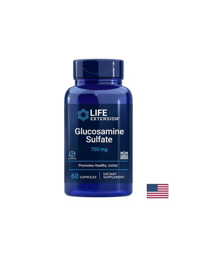 Глюкозамин Сулфат 750 мг | Glucosamine Sulfate | Life Extension, 60 капс.