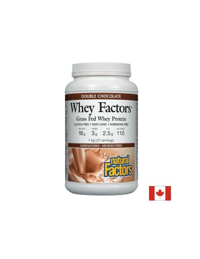  Суроватъчен протеин изолат ( шоколад ) | Whey Factors® Grass Fed Whey Protein | Natural Factors, 1кг прах