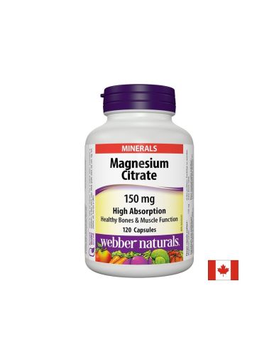 Магнезий цитрат 150 мг | Magnesium Citrate | Webber Naturals, 120 капс.