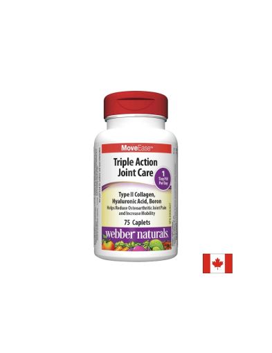 Колаген, Бор и Хиалуронова киселина | Triple  Joint Care | Webber Naturals, 75 каплети