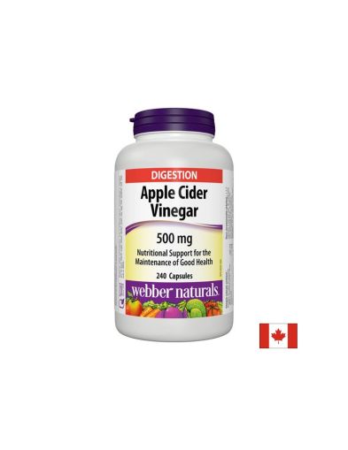 Ябълков оцет 500 мг | Apple Cider Vinegar | Webber Naturals,  240 капс.