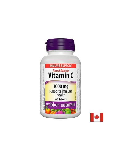 Витамин Ц 1000 мг с удължено освобождаване | Time Release Vitamin C | Webber Naturals, 60 табл.