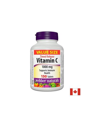 Витамин Ц 1000 мг постепенно освобождаване| Vitamin C Timed Release | Webber Naturals, 150 табл.