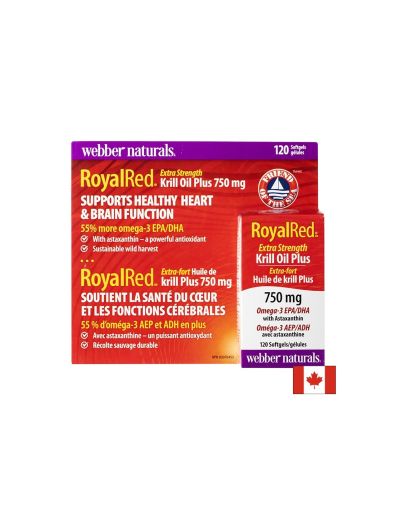 Крил масло + Омeга-3 и астаксантин | Omega-3 Krill Oil Plus Extra Strength | Webber, 120 софтгел 