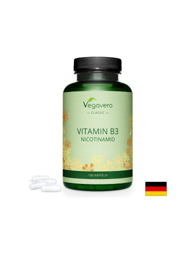 Витамин В3 (Никотинамид) 500 мг | Vitamin B3 Nicotinamid | Vegavero, 180 капс.