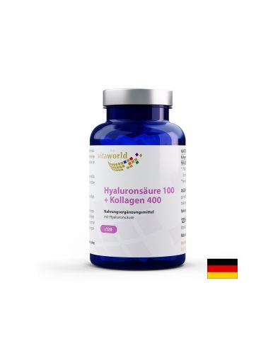 Хиалуронова киселина и колаген | Hyaluronsäure + Kollagen | Vitaworld® , 120 капс.