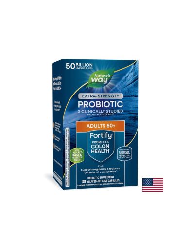 Пробиотик + пребиотици 50+ 50 млрд | Probiotic Extra Strength | Nature's Way, 30 капс.