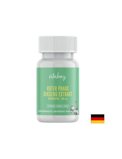 Червен Корейски Женшен | Red Panax Ginseng | Vitabay, 120 капс.