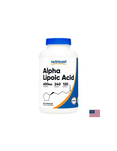 Алфа липоева киселина 600 мг | Alpha Lipoic Acid | Nutricost, 240 капс.