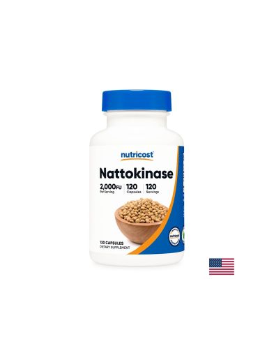 Натокиназа 100 мг | Nattokinase | Nutricost, 120 капс.