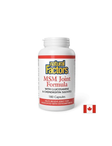 МСМ Глюкозамиин и Хондроитин | MSM Glucosamine Chondroitin | Natural Factors, 180 капс.
