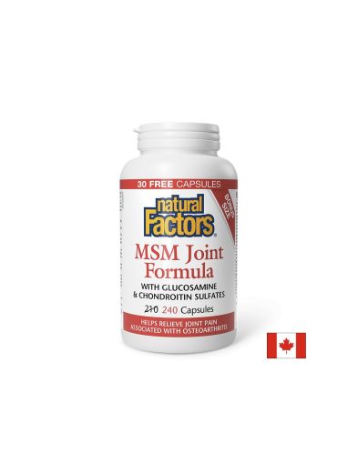 МСМ Глюкозамиин и Хондроитин сулфат | MSM Glucosamine and Chondroitin | Natural Factors, 240 капсули