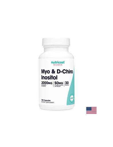 Мио + Д-хиро Инозитол 2000 мг |  Myo & D-Chiro Inositol for Women | Nutricost, 120 капс.
