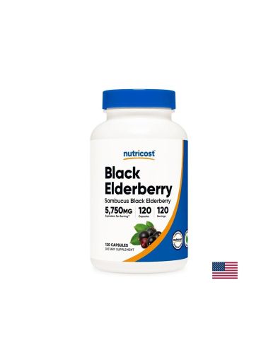 Черен бъз 575 мг | Black Elderberry | Nutricost, 120 капс.