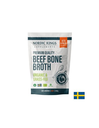 Телешки костен бульон, неовкусен | Beef Bone Broth | Nordic Kings, 500 гр.