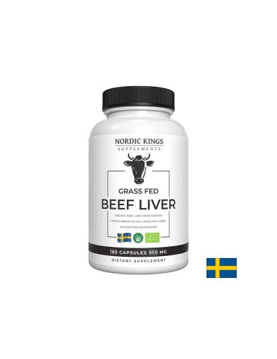 Говежди черен дроб 500 мг | Beef Liver | Nordic Kings, 180 капс.