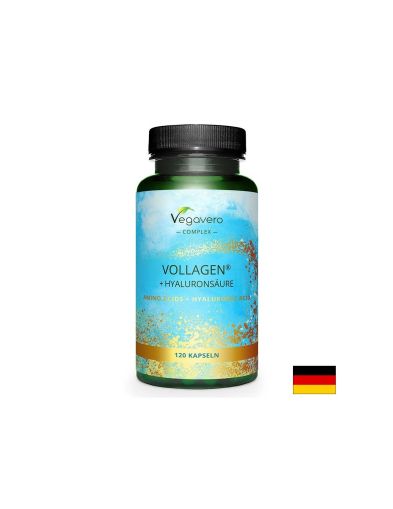 Аминокиселини + Хиалуронова киселина | Vollagen®+ Hyaluronsäure | Vegavero, 120 капс.