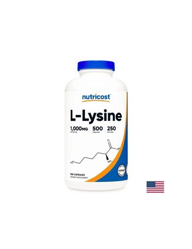 Л - Лизин 500 мг | L-Lysine | Nutricost, 500 капс.