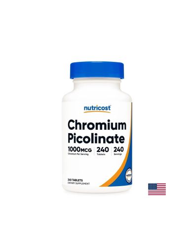 Хром Пиколинат 1000 мкг | Chromium Picolinate | Nutricost , 240 табл.