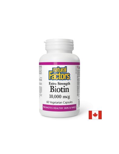   Биотин 10 000 мкг | Biotin Extra Strength | Natural Factors, 60 капс.