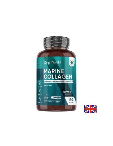 Хидролизиран морски колаген + Витамин С | Marine Collagen Type I and III + Vitamin C | Weight World , 180 табл.