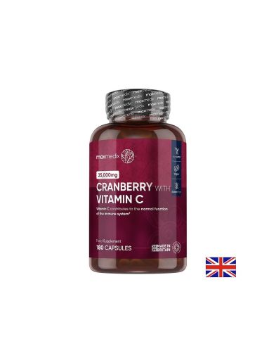 Червена боровинка 500 мг + Витамин Ц 100 мг | Cranberry with Vitamin C | Weight World , 180 капс.