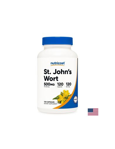 Жълт кантарион 500 мг | St Johns Wort | Nutricost, 120 капс.