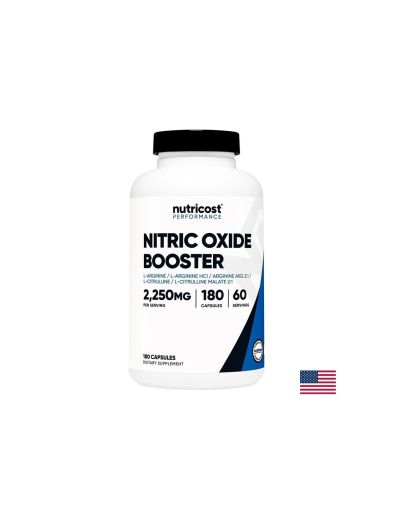 Азотен Оксид Бустер 750 мг | Nitric Oxide Booster | Nutricost, 180 капс.