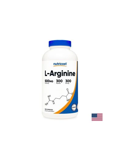 Л- Аргинин 500 мг | L-Arginine | Nutricost, 300 капс.
