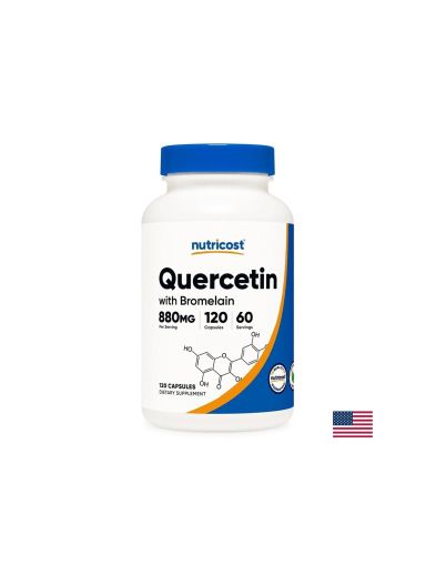 Кверцетин 440 мг + Бромелаин 82.5 мг | Quercetin with Bromelain | Nutricost, 120 капс.