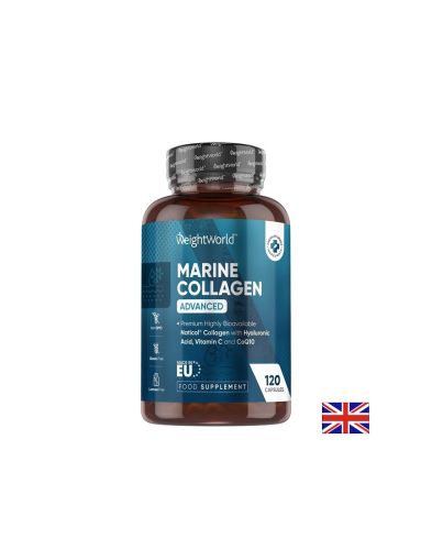 Хидролизиран морски колаген с вит С, хиалуонова киселна, цинк и коензим Q10 | Marine Collagen Advanced | Weight World , 120 капс.