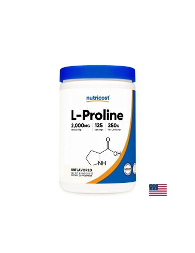 L- Пролин 2000 мг | L-Proline Powder | Nutricost, 250 г прах