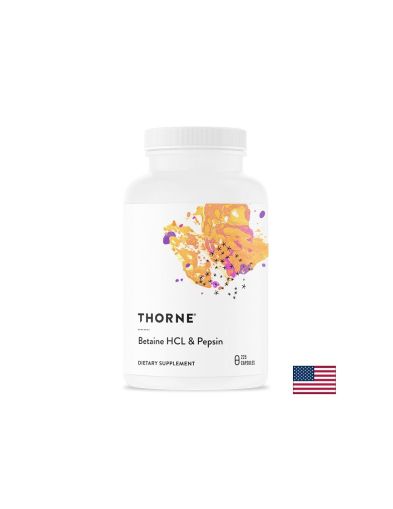 Бетаин Хидрохлорид + Пепсин | Betaine HCL & Pepsin | Thorne, 225 капс.