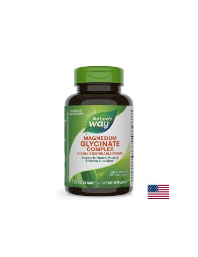 Магнезий  Бисглицинат и Малат 110 мг | Magnesium Glycinate & Malate | Nature's Way 120 табл.