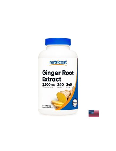 Джинджифил ( корен ) 550 мг | Ginger Root Extract | Nutricost, 240 капс.