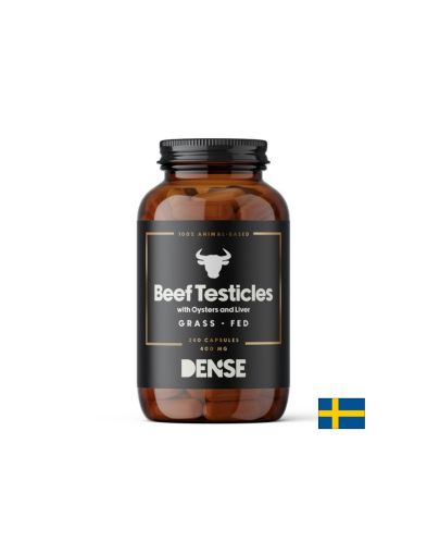 Говежди тестиси + черен дроб и екстракт от стриди | Beef Testicles  with Oysters and Liver | Dense, 240 капс. 