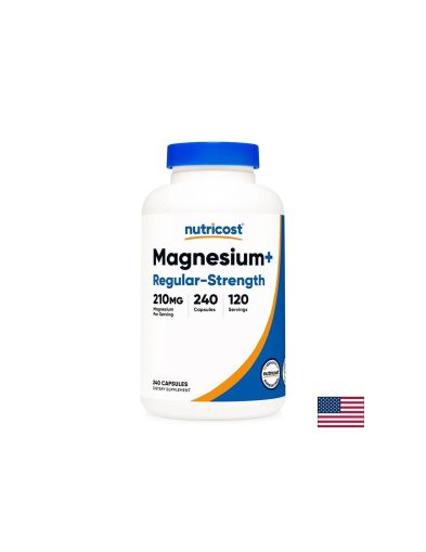 Магнезий 105 мг Бисглицинат + Оксид | Magnesium Bisglycinate + Oxide | Nutricost, 240 капс.