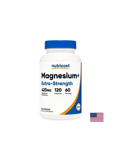 Магнезий 210 мг Бисглицинат + Оксид | Magnesium Bisglycinate + Oxide | Nutricost, 120 капс.