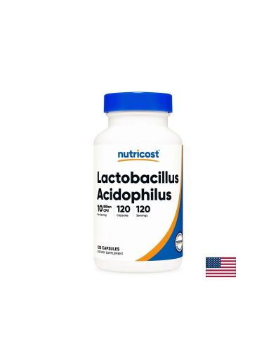 Лактобацилус Ацидофилус 10 млрд | Lactobacillus Acidophylus | Nutricost, 120 капс.