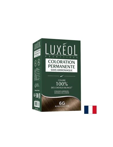 Боя за коса без амоняк | Тъмно златисто русо 6G, с масла и екстракти | Luxeol, 1 опаковка