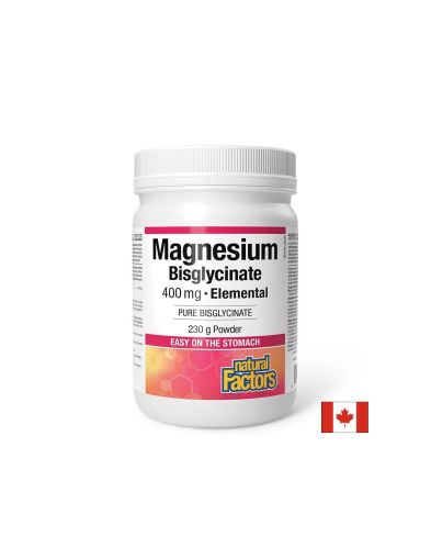 Магнезий бисглицинат 400 mg | Magnesium Bisglycinate | Natural Factors, 230 гр прах  