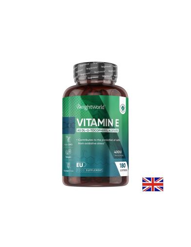 Витамин E 400 IU / 268 mg – Антиоксидантна защита и сърдечно здраве, 180 капсули